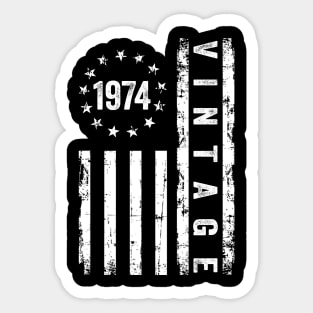 50 Years Old Gifts Vintage 1974 American Flag 50th Birthday Sticker